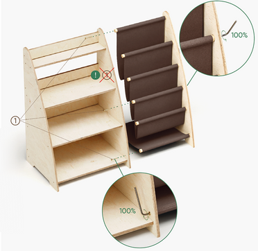 Étagères Montessori en bois 2en1