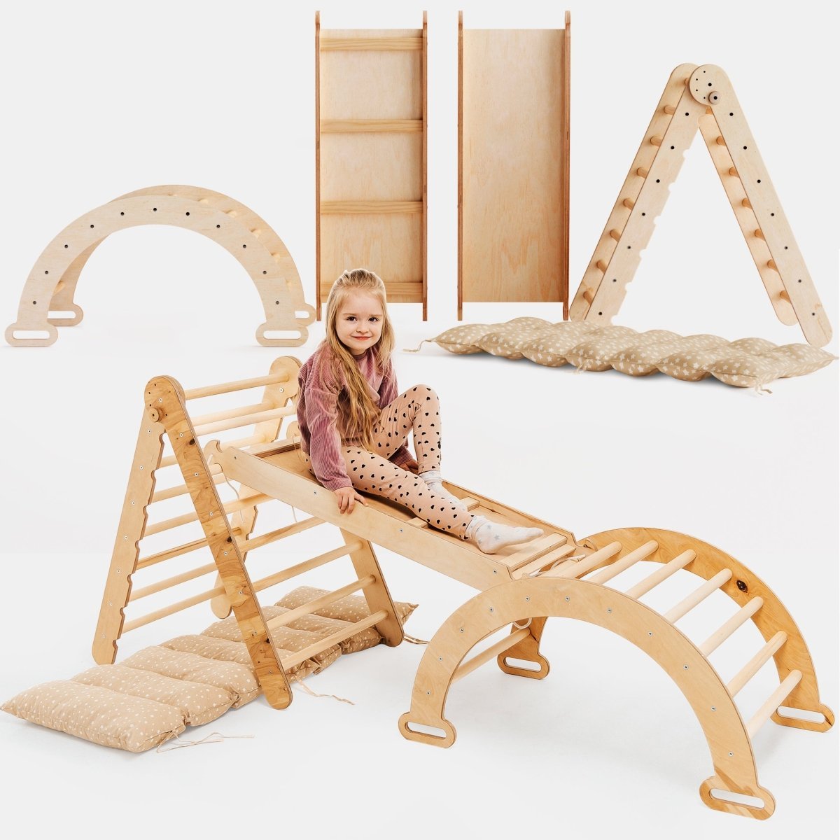 Structure Grimpe MAMOI 3 En 1 – Arche, Toboggan Et Coussin Pour Enfants 1-3 Ans – Intérieur Montessori