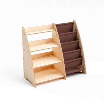 Étagère Montessori 2en1 pour livres et jouets