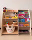 Étagères Montessori en bois 2en1 : étagère à livres et à jouets