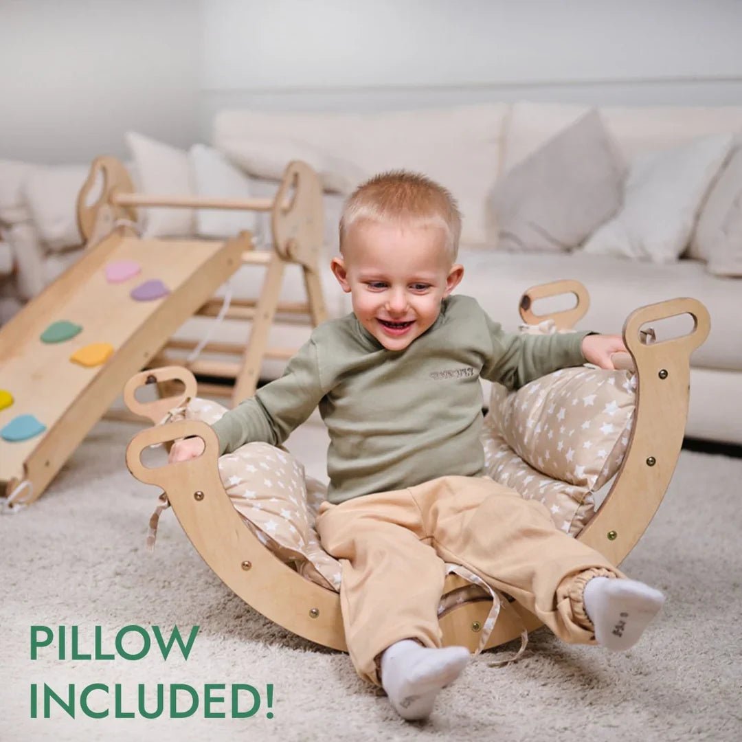 4en1 Ensemble d'escalade pour enfants : Échelle Triangulaire + Arche d'Escalade + Toboggan + Coussin (1 - 3 ans) - Goodevas FR