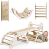 Ensemble d'Escalade Apollo 4-en-1 : Triangle Pikler, Arche, Planche de Glisse et Coussin pour Petits Astronautes en Herbe