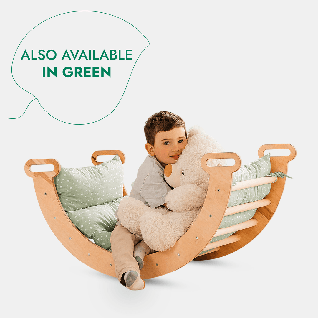 5en1 Ensemble d'Escalade Montessori : Échelle Triangulaire + Arche d'Escalade + Toboggan + Filet d'Escalade + Coussin - Goodevas FR