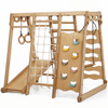Jungle Gym d'intérieur 6 en 1 pour enfants : aire de jeux + balançoires + toboggan + corde + escaliers
