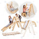 6en1 Ensemble d'Escalade Montessori : Échelle Triangulaire + Arche/Rocker + Toboggan/Rampe + Filet + Coussin + Ajout Artistique