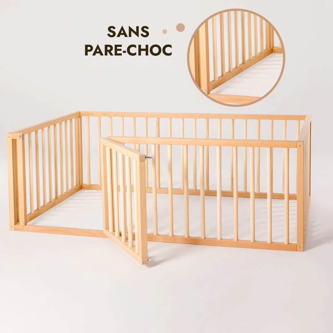 Cadre de lit au sol Montessori pour les Tout-petits avec Barrière