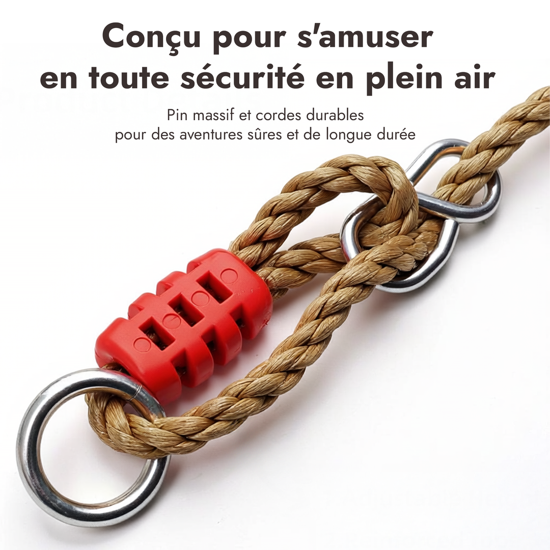 Kit balançoire 2en1 : Trapèze + Anneaux de gymnastique