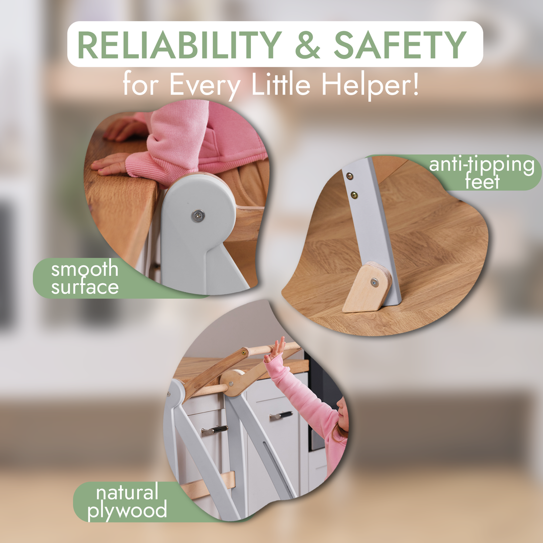 Tour d'apprentissage : Tabouret pliable pour tout-petits - Gris