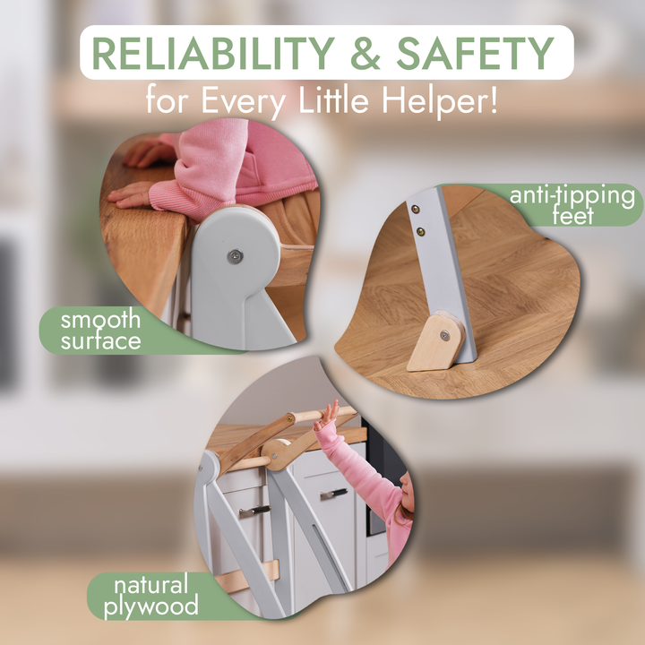 Tour d'apprentissage : Tabouret pliable pour tout-petits - Gris