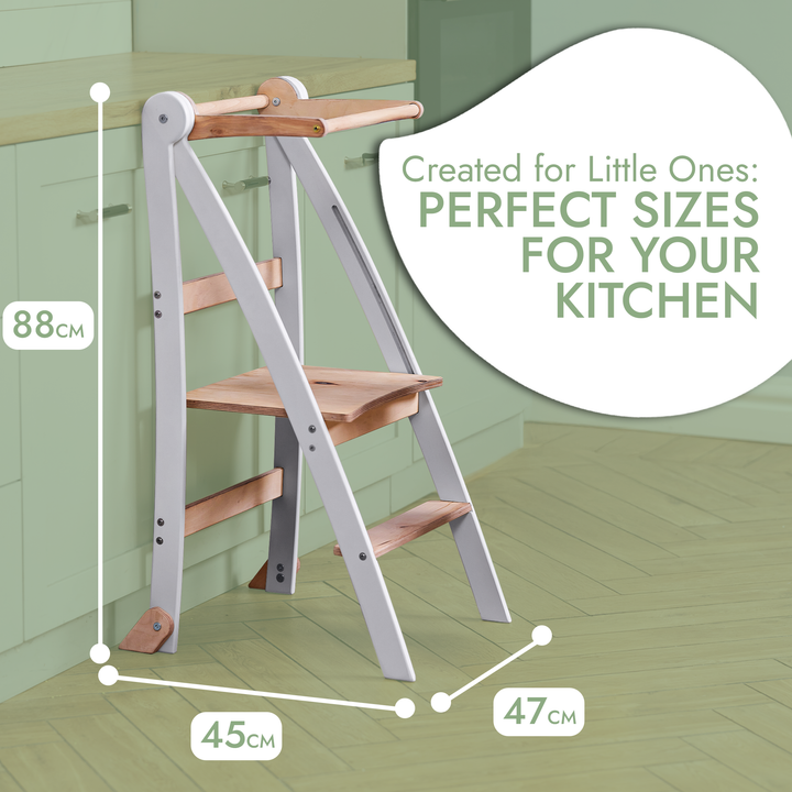 Tour d'apprentissage : Tabouret pliable pour tout-petits - Gris