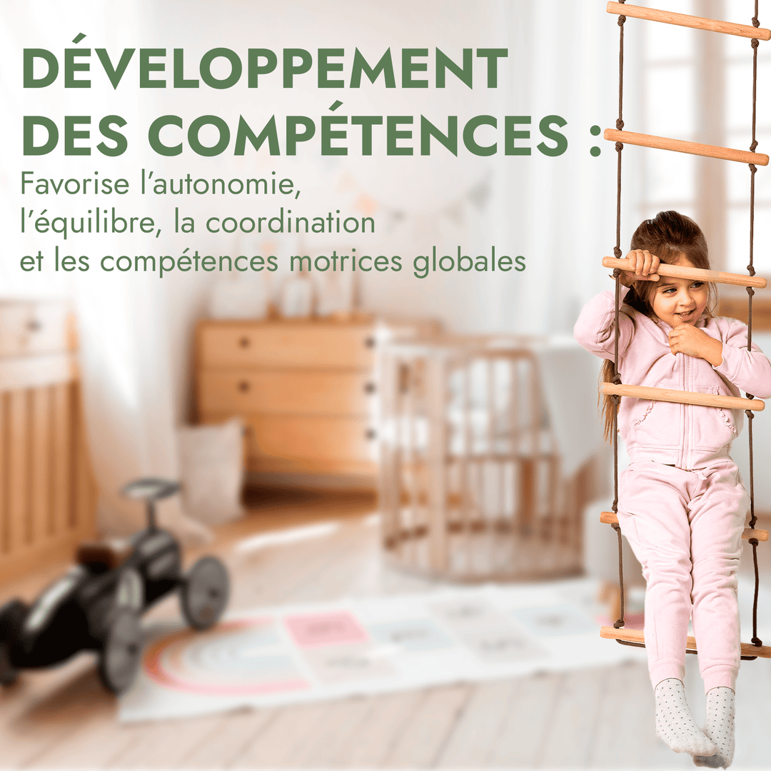 Ensemble de trois balançoires : disque + anneaux + échelle de corde