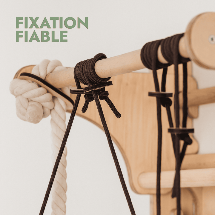 5en1 Mur suédois en bois / échelle d'escalade pour enfants + Balançoire + Toboggan + Extension artistique