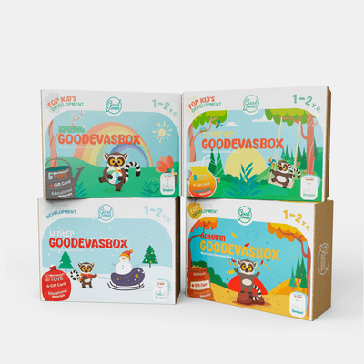 Abonnement annuel aux kits de jeu (1–2 ans) — 4 kits par an — GoodevasBox