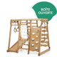 Aire de jeu intérieure en bois 6-en-1 pour enfants – « Occasion – Comme neuf »