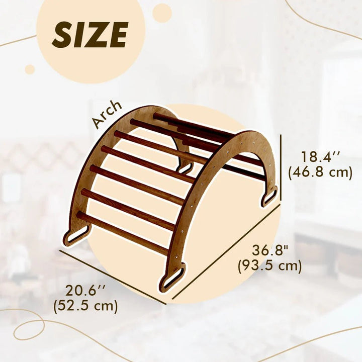 Arche d'Escalade Chocolat + Coussin - Grimpeurs Montessori pour les Tout - petits - Goodevas FR