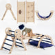 Ensemble d'Escalade Apollo 4-en-1 : Triangle Pikler, Arche, Planche de Glisse et Coussin pour Petits Astronautes en Herbe