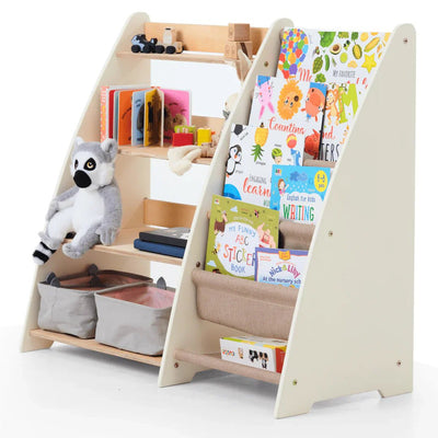 Étagère Montessori 2en1 pour livres et jouets pour les tout-petits