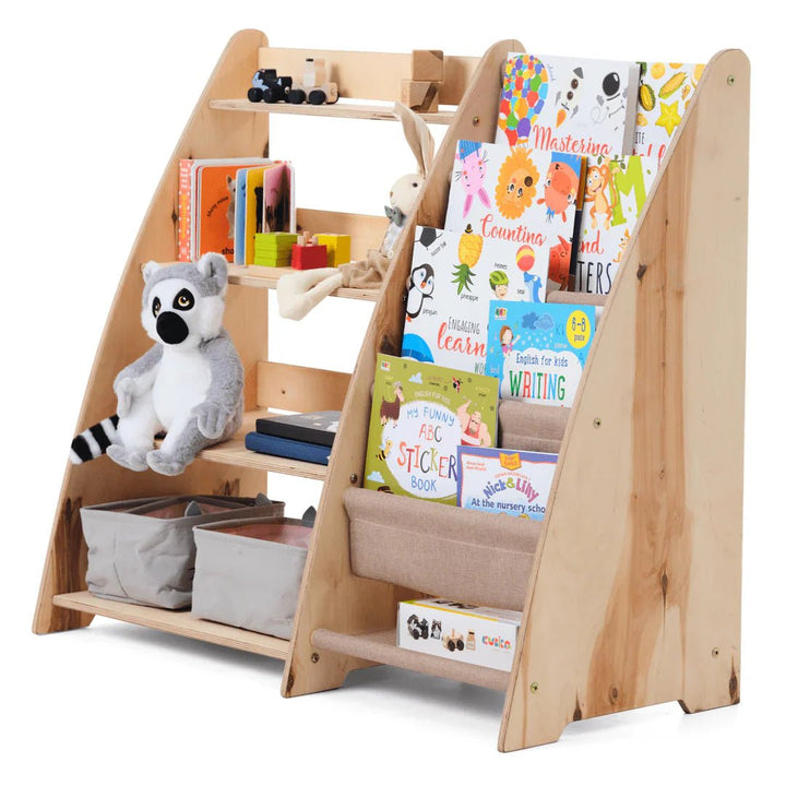 Étagère Montessori 2en1 pour livres et jouets pour les tout - petits - Goodevas FR