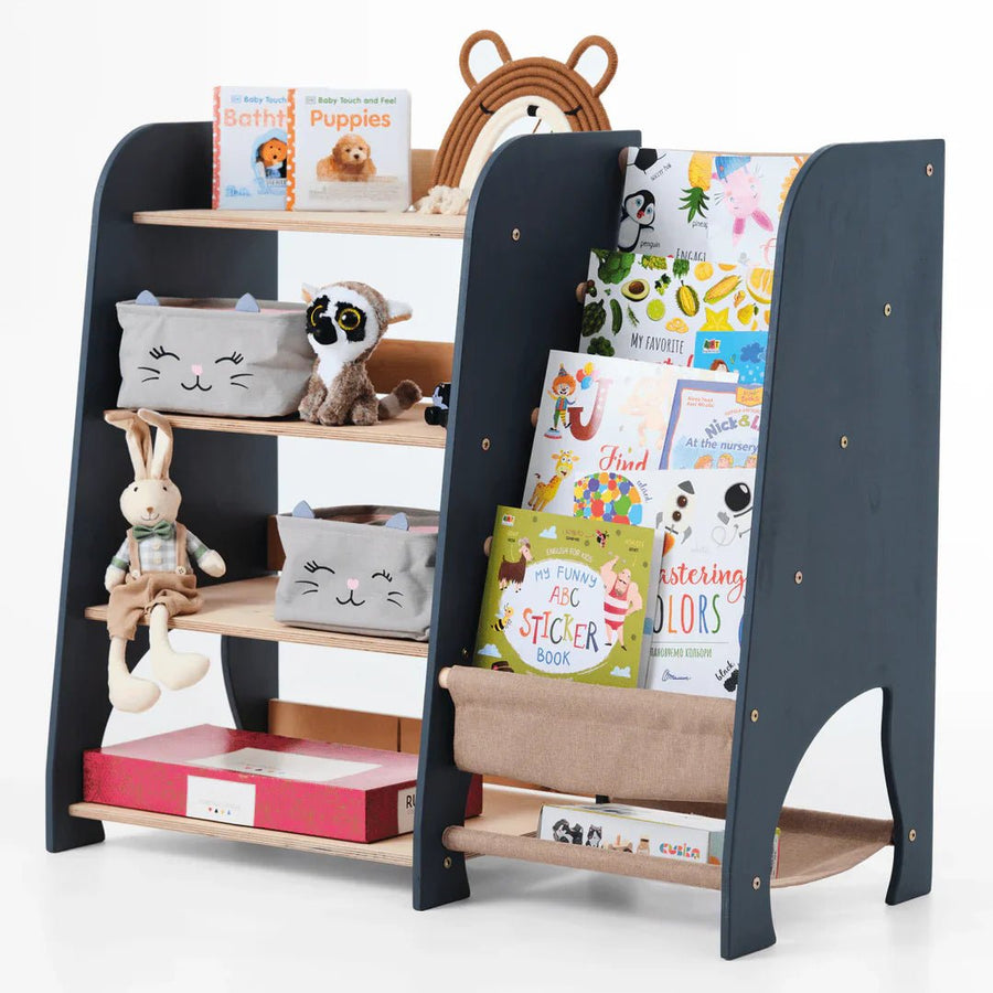 Étagères Montessori en bois 2en1 : étagère à livres et à jouets - Goodevas FR