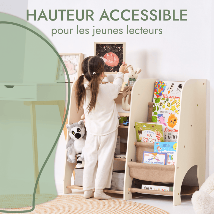 Étagères Montessori en bois 2en1 : étagère à livres et à jouets - Goodevas FR