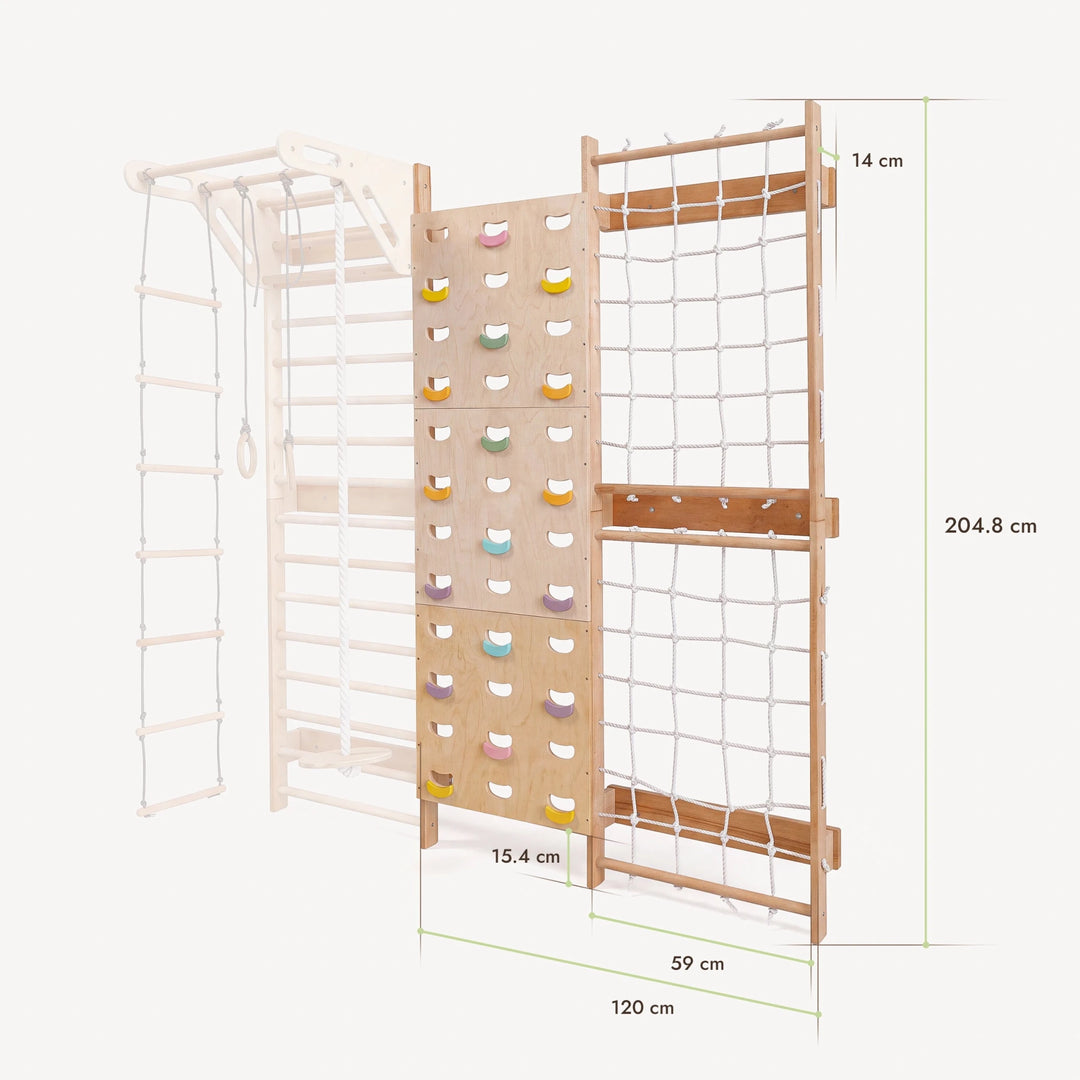 Extension pour espalier suédois : mur d’escalade et filet - Goodevas FR