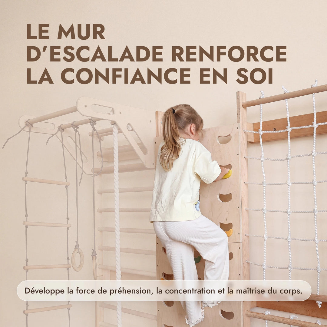 Extension pour espalier suédois : mur d’escalade et filet - Goodevas FR