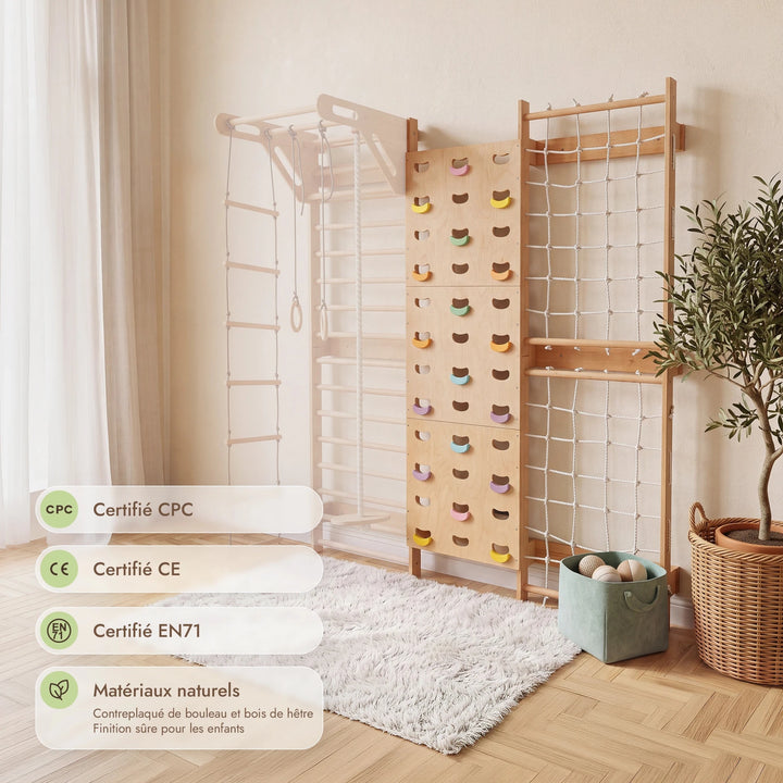 Extension pour espalier suédois : mur d’escalade et filet - Goodevas FR