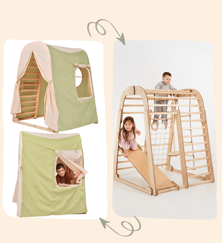 Housse de tente de jeu pour aire de jeux en bois d'intérieur - Goodevas FR