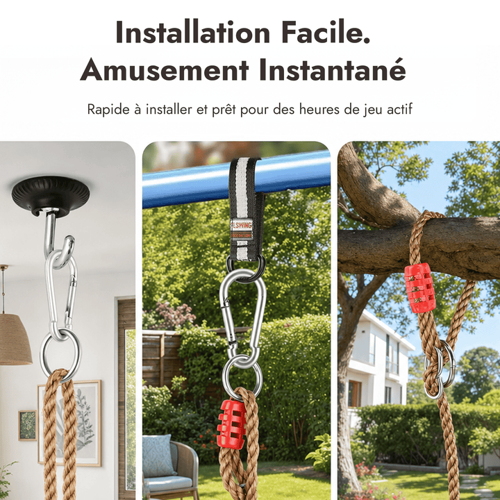 Kit balançoire 2en1 : Trapèze + Anneaux de gymnastique - Goodevas FR
