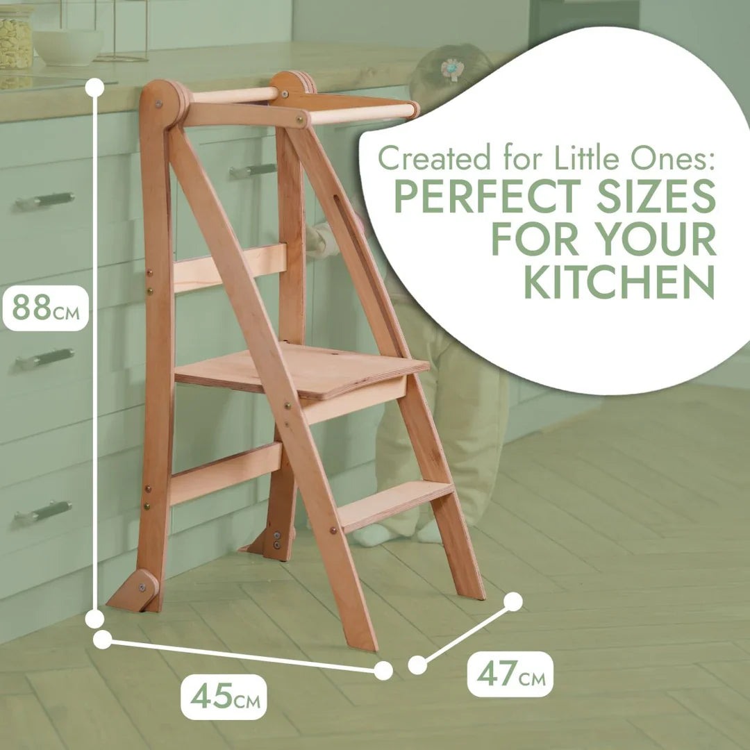 Tour d'apprentissage : Tabouret pliable pour tout-petits - Beige