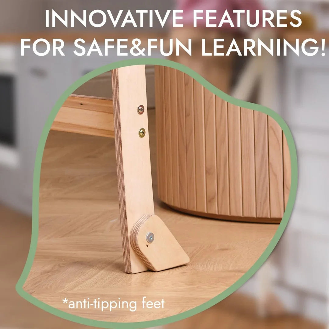 Tour d'apprentissage : Tabouret pliable pour tout-petits - Beige