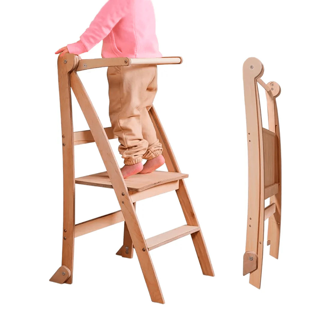 Tour d'apprentissage : Tabouret pliable pour tout-petits - Beige
