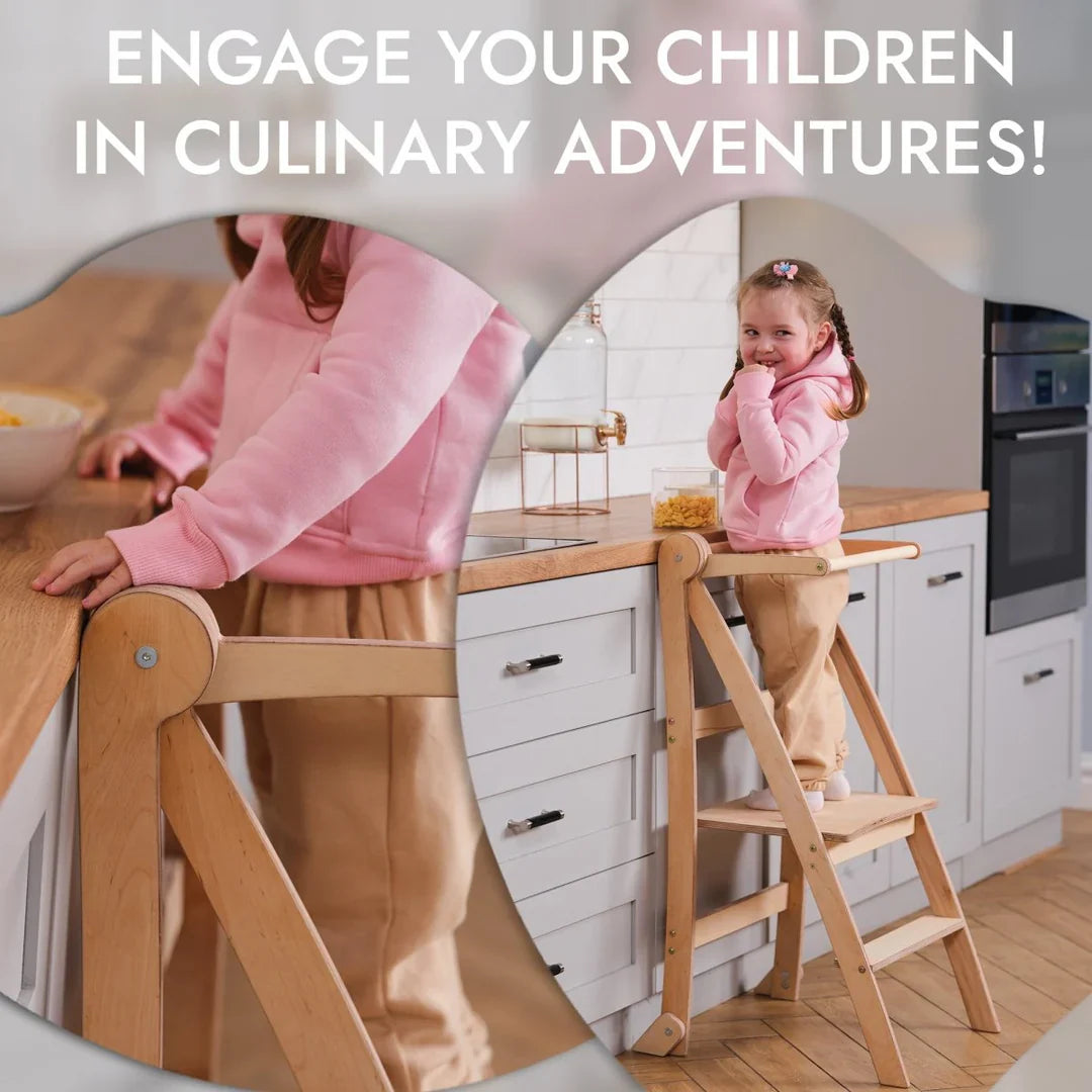 Tour d'apprentissage : Tabouret pliable pour tout-petits - Beige