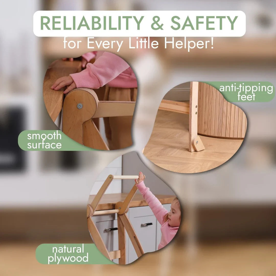 Tour d'apprentissage : Tabouret pliable pour tout-petits - Beige