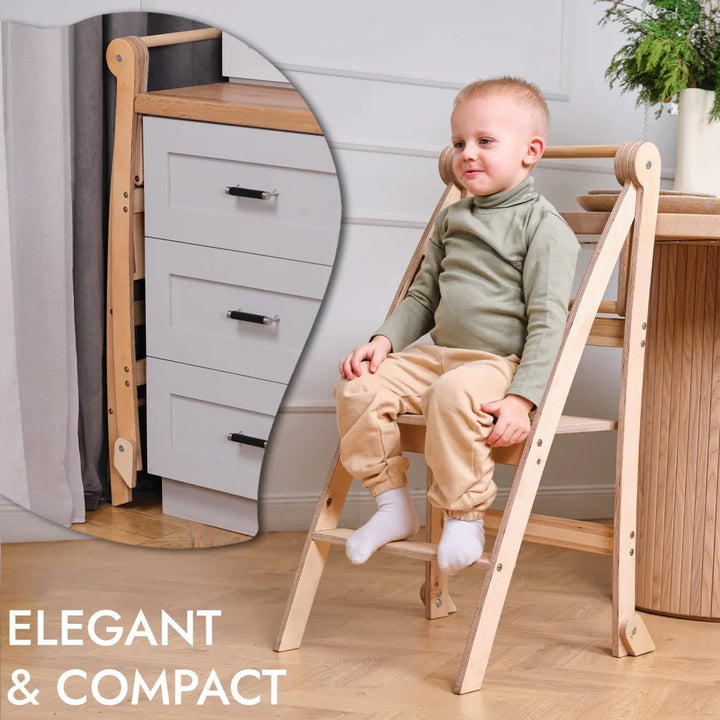 Tour d'apprentissage : Tabouret pliable pour tout-petits - Beige