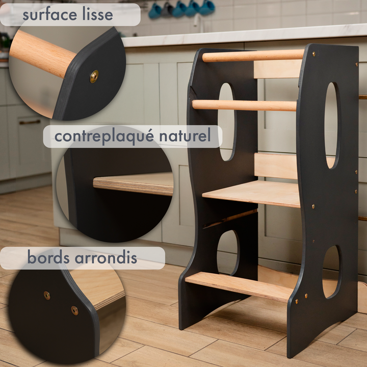 Tour d'apprentissage Montessori : Aide de cuisine - Gris