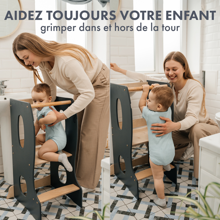 Tour d'apprentissage Montessori : Aide de cuisine - Gris