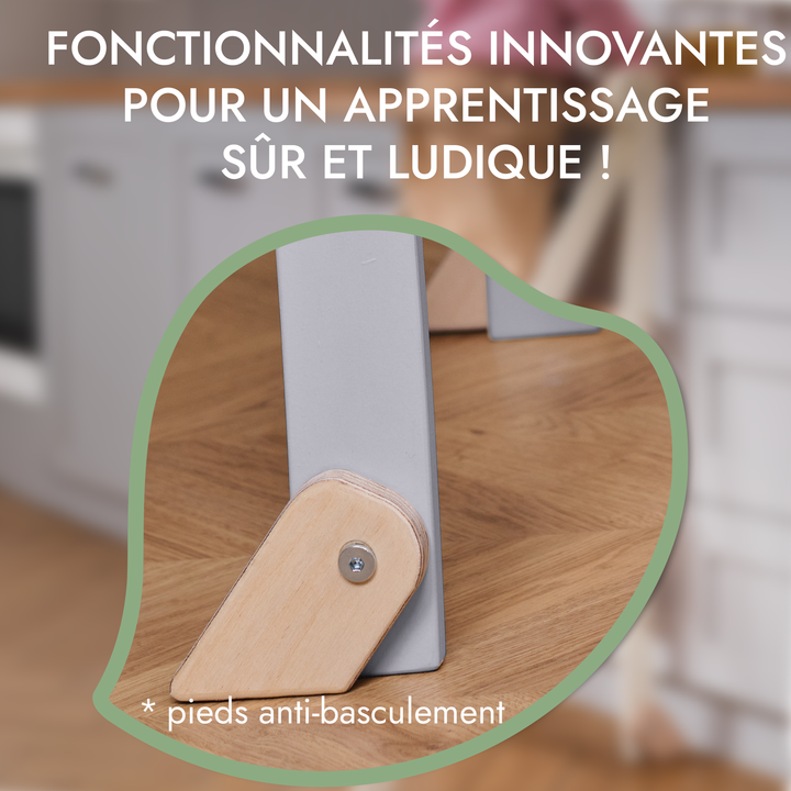 Tour d'apprentissage : Tabouret pliable pour tout-petits - Gris