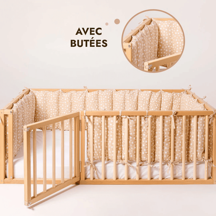 Cadre de lit au sol Montessori pour les Tout-petits avec Barrière