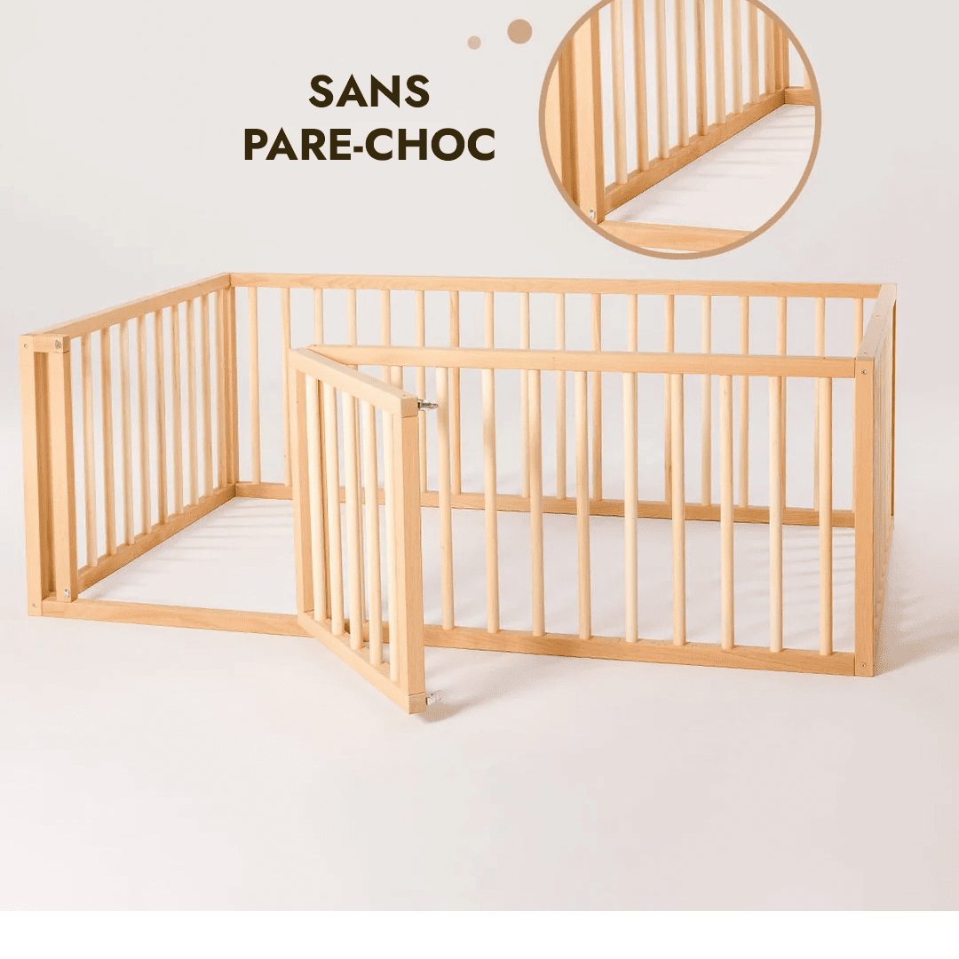 Cadre de lit au sol Montessori pour les Tout-petits avec Barrière