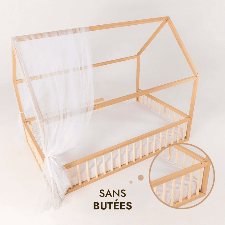 Lit Cabane Montessori pour Enfants avec Barrière