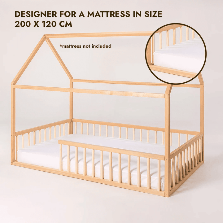Lit Cabane Montessori pour Enfants avec Barrière