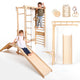 Mur suédois 7-en-1 + Barres de singe + Ensemble balançoire + Toboggan + Rampe