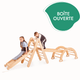 Set d’escalade Montessori 4-en-1 : triangle d’escalade avec toboggan, arche d’escalade, filet d’escalade – « Occasion – Comme neuf »
