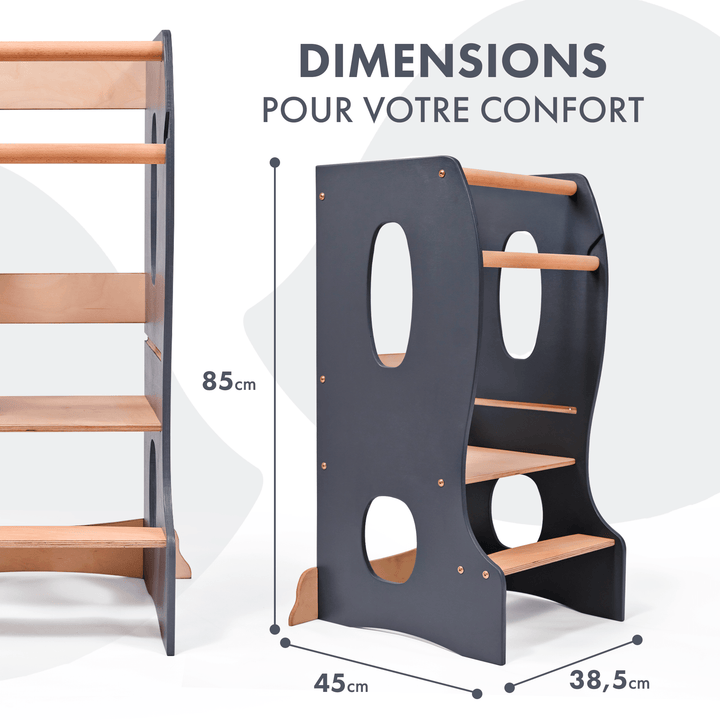 Tour d'apprentissage Montessori : Aide de cuisine - Gris - Goodevas FR