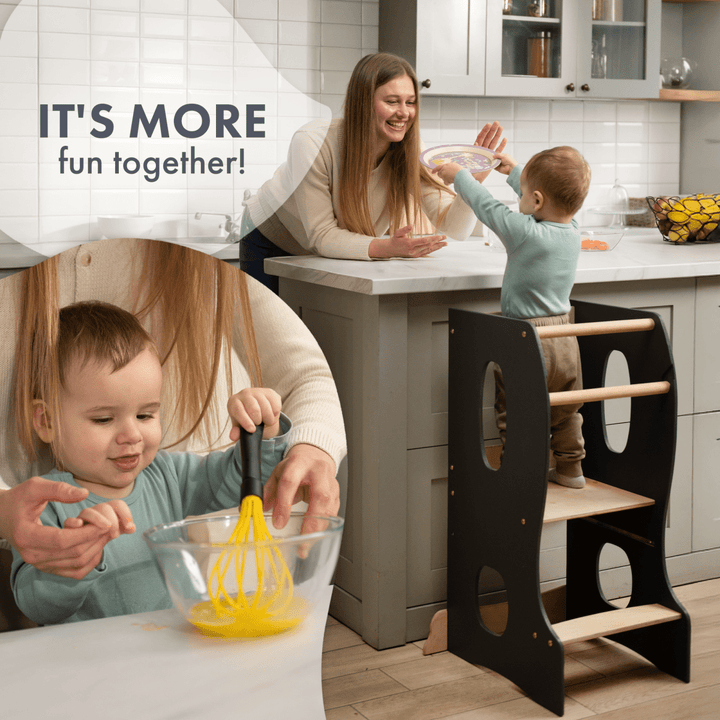 Tour d'apprentissage Montessori : Aide de cuisine - Gris - Goodevas FR