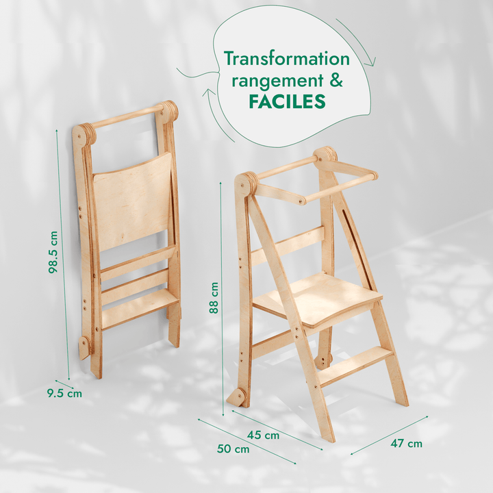 Tour d'apprentissage : Tabouret pliable pour tout - petits - Gris - Goodevas FR