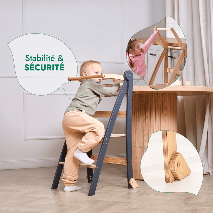 Tour d'apprentissage : Tabouret pliable pour tout - petits - Gris - Goodevas FR