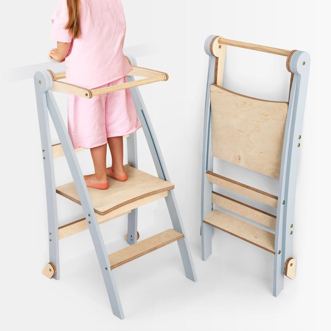 Tour d'apprentissage : Tabouret pliable pour tout - petits - Gris - Goodevas FR