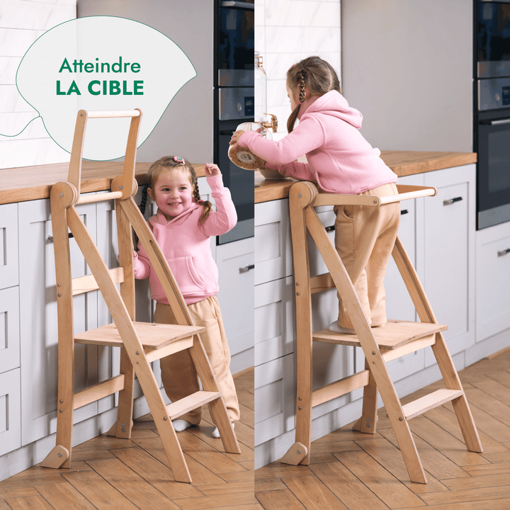 Tour d'apprentissage : Tabouret pliable pour tout - petits - Gris - Goodevas FR
